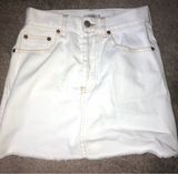Brandy Melville White Jean Skirt Photo 0