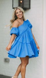 Blue Asymmetrical Dress Photo 0