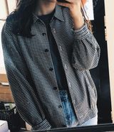 Vintage bomber gingham jacket Size 14 Photo 0