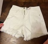 Pretty Little Thing White Jean Shorts Photo 0