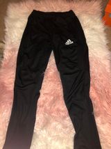 Adidas Black Three Stripe Joggers Photo 0