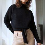 Aritzia - Wilfred Lorin Alpaca Blend Turtleneck Sweater Tie Detail Black Size S Photo 0