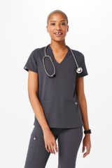 Charcoal Casma FIGS Scrub Top Photo 0