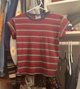 Xhileration Vintage Y2K Striped Baby Tee  Photo 0
