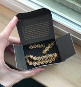 80s Vintage Lady Remington Gold Heart Bracelet and Earring Matching Set Photo 0