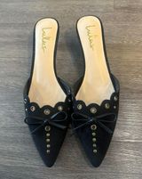 Cerine Black Suede Studded Pointed-Toe Mule pumps Photo 0
