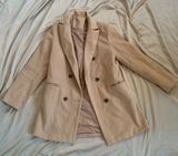 Beige Double Breasted Pea Coat Photo 0