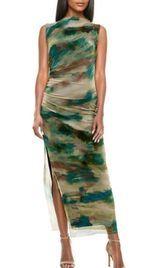 Socialite Ruched Sleeveless Mesh Dress Photo 0