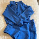 TNA Cozy Fleece Boyfriend Cargo Sweat Short Matching Set Photo 0