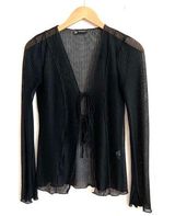Zara Tied Front Sheer Cardigan in Black Photo 0
