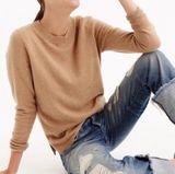 J. Crew Women’s 100% Cashmere 3/4 Sleeve Everyday Crewneck Sweater Brown Small Photo 0