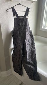 sm Wardrobe Gray Cat Print Overalls Size L Photo 0