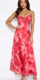 Hello Molly Pink Floral Maxi Dress Photo 0