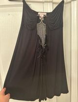 Wet seal chain and feather embellished tube top Photo 0