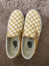 Vans Yellow Checkered Slip On Photo 0