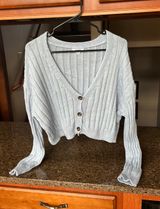 Light Blue Cropped Cardigan Photo 0