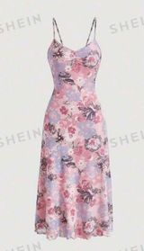 Floral MIDI Wedding Guest Dress Multi Photo 0