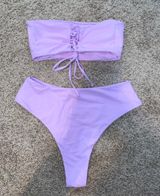 SheIn Lace Up Back Bandeau High Waisted Bikini Photo 0