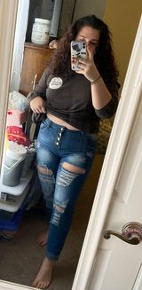 SheIn High Waisted Distressed Jeans Photo 0