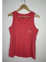 Ivory Ella Womens Size Large Sleeveless Tank Top Save the Elephants Pink Pocket Photo 0