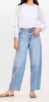 LOFT High Rise Barrel Jeans Light Vintage Indigo Size 27/ 4 Photo 0