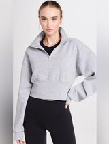 Alo yoga vixen 1/4 zip sweatshirt in heather gray size small Photo 0