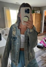 Wild Fable Distressed Jean Jacket Photo 0