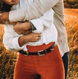 American Eagle Outfitters Burnt Orange Flare Pants Photo 0