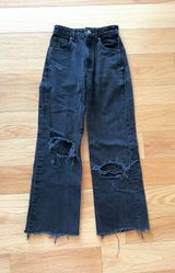 ZARA Black Ripped Jeans Photo 0