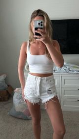 White Jean Shorts Signature 8 Denim Photo 0