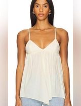 NWOT WeWoreWhat Cream Triangle Bust Flowy Spaghetti Strap Tank Top Photo 0