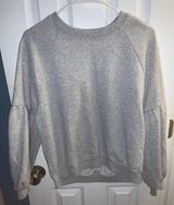 Aerie Gray Balloon Sleeve Shirt Photo 0
