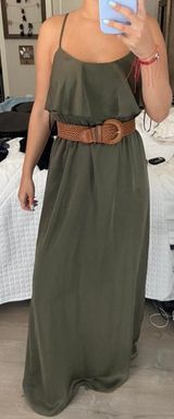 City Studios Olive Green Long Dress Photo 0