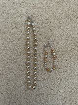 Silver and Gold Necklace and Bracelet Set Photo 0