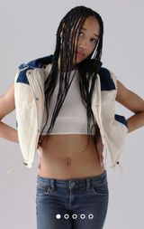 BDG Yara Linen & Denim Puffer Vest Photo 0