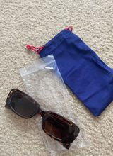 Amazon Brown Retro Rectangular Sunglasses Photo 0