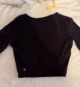 Lululemon Black Long Sleeve Cropped Running Top Photo 0