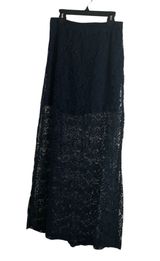 Abercrombie & Fitch Navy Blue Lace Straight Maxi Skirt Medium. Photo 0