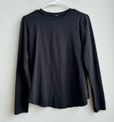 Lululemon Classic Fit Cotton Blend Long Sleeve Shirt Black Small size 6? 8? Photo 0