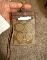 Women's Id Lanyard Card Case In Signature Canvas Leather(Brown) Photo 0