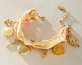 Free People Bohemian High Noon Charm Anklet in Banana Cream NWT Sun Heart Flower Photo 0