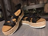 Platform Sandles Black Size 7 Photo 0
