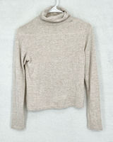 Zara Off White Tight Knit Long Sleeve Turtleneck Sweater Size Medium Photo 0