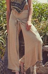Free People Beach lvory Wrap Style Pants Bohemian Wide Leg XS Photo 0
