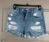 Lovers + Friends  DENIM HIGH WAIST JEAN SHORTS 25 Photo 0