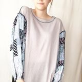 Mystree Grey Waffle Knit Ballon Sleeve top Photo 0