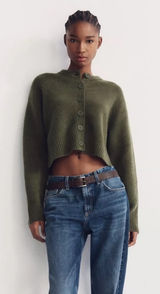 ZARA Cropped Cardigan Sweater Photo 0