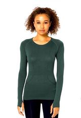 Brand new with tags HALARA emerald green sporty long sleeved top. Photo 0