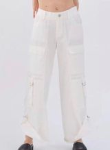 BDG White Low-Waisted Cargo Pants Photo 0