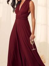 Lulu’s Tricks of the Trade Burgundy Maxi Dress Photo 0